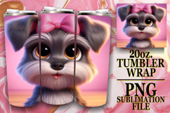 RADIANT REFLECTIONS 20oz TUMBLER WRAP, 3D Dog Product Image 1