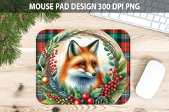 Christmas Cute Fox Mouse Pad Sublimation - Animal PNG Design Product Image 1