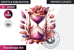 Romantic Flower clipart Rose gold Valentine floral PNG Product Image 1