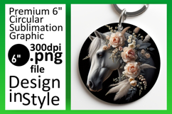 Elegant Keychain Round PNG Artwork , Horse Product Image 1