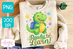 Cute back to school shirt PNG, Ready to learn sublimation Product Image 3