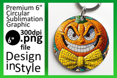 Vibrant Circle PNG Sublimation Design , Cute Pumpkin Product Image 1