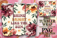 Happy Hearts 20oz tumbler wrap, Flower Quote Product Image 1