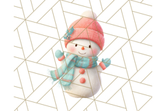 Coral and Aqua Christmas Clipart PNG, Pastel Holiday Art Product Image 2