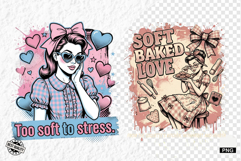 Vintage Summer Girl Baking PNG Product Image 1