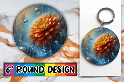 Blissful Keychain Sublimation PNG, 3D Flower Product Image 1
