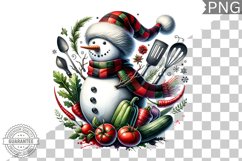 Christmas kitchen Snowman Sublimation - Clipart PNG Design Product Image 1