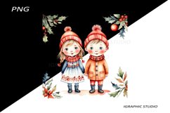 Winter Png, Christmas Kids Clipart, Folk Christmas Png Product Image 1
