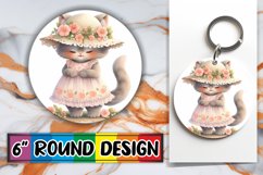 Charming Watercolor Kitty Keychain Product Image 1