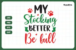 Christmas Dog Bandana Quotes SVG | My Stocking Product Image 3