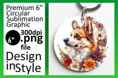 Whimsical Dog Print Sublimation Circle Keychain Product Image 1