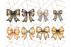 Muted Halloween Bow Clipart, Fall Ribbon PNG Autumn Hair Bow Product Image 6