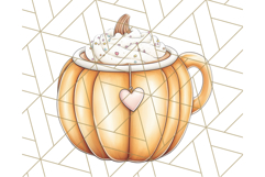 Pumpkin Spice Chibi Girls, Fall Accessories PNG, Cozy Autumn Product Image 2