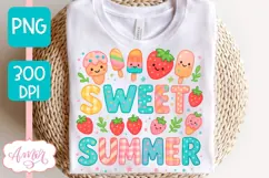Sweet Summer T-shirt sublimation design, Strawberry shirt Product Image 2