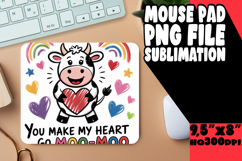 BLISSFUL MOUSE MAT PNG STYLE, Cute Cow Product Image 1