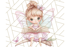 Bookish Fairy PNG Clipart, Whimsical Reading Elements Png Product Image 2