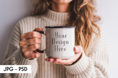 Women Holds Tumbler Mockup PSD Product Image 1