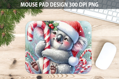 Koala Mouse pad Sublimation - Christmas Animal PNG Design Product Image 1