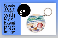 Elegant Car Coaster Round PNG Design , Summer Beach Product Image 1