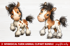 Whimsical Farm Animal Clipart | Cute Farm Animals PNG Set Product Image 1