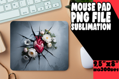 Whimsical Desk Pad Sublimation, 3D Heart Product Image 1