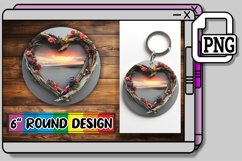 Heartfelt Landscapes: Heart Frame Keychain PNG Product Image 1