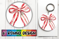Round Design with PNG Watercolor Bow Sublimation Art Product Image 1
