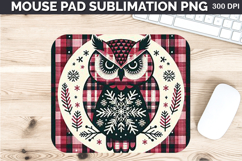 Watercolor Owls Mouse Pad Sublimation - Christmas PNG Design Product Image 1