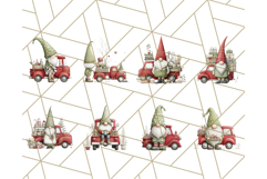 Vintage Truck Christmas Gnomes Clipart PNG, Cute Gnome Png Product Image 6