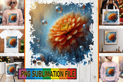Vibrant TSHIRT Sublimation PNG, 3D Flower Product Image 1