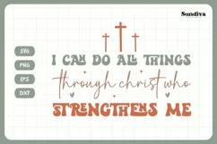 Christian Quote SVG - Faith Saying | I Can Do Through Christ Product Image 3