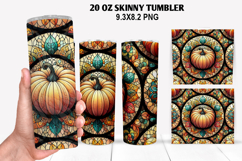 Pumpkins Skinny Tumbler 20oz Wrap Design, Halloween Tumbler Product Image 1