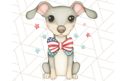 Patriotic Dogs Clipart, Cute 4th of July Puppies PNG Product Image 3