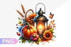 Autumn Harvest Pumpkin Sublimation - Pumpkin Clipart Design Product Image 1