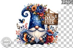 Best Dad Ever Sublimation - Father's Day Gnome Clipart PNG Product Image 1