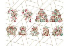 Pastel Christmas Clipart, Mint and Blush Holiday PNG Product Image 2