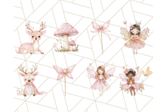 Pastel Pink Fairy Garden Clipart Bundle, Enchanted PNG Set Product Image 6