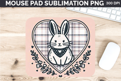 Watercolor Bunny Mouse Pad Sublimation - Valentines PNG Product Image 1