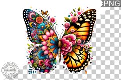 Vibrant Floral Butterfly Sublimation - Clipart PNG Design Product Image 1