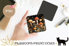 Cartoon Mushrooms Magnet, Forest Fridge Magnet Design Product Image 1