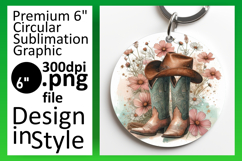 Charming Keychain Circle PNG Artwork , Western Product Image 1