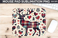 Watercolor Deer Mouse Pad Sublimation - Valentines PNG Product Image 1