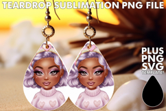 Cozy TEARDROP Earrings Art Ideas, Afro Girl Product Image 1
