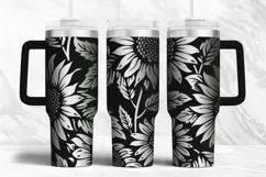 40oz Tumbler laser svg wrap|Sunflowers and Butterflies Product Image 4
