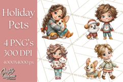 Matching Christmas Sweaters Clipart PNG, Pet Owners Clip Art Product Image 1