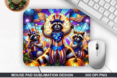 Bear Mouse Pad Sublimation, 4th Of July Mouse Pad PNG Product Image 1