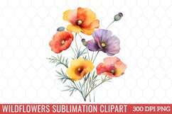 Wildflowers Sublimation Clipart Product Image 1