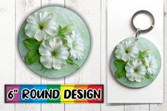 Floral Tranquility: 3D Circle Design Sublimation Product Image 1