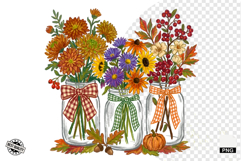 Autumn Mason Jars Clipart Product Image 1