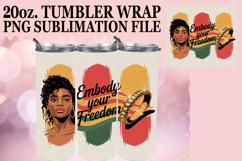 Radiant Adventures 20oz tumbler wrap, Juneteenth Product Image 1